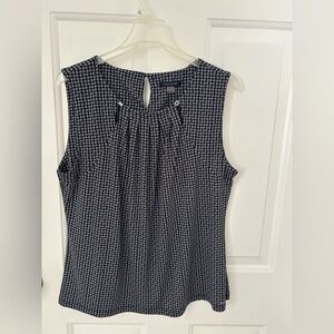 Tommy Hilfiger Navy & White Geometric Sleeveless Top